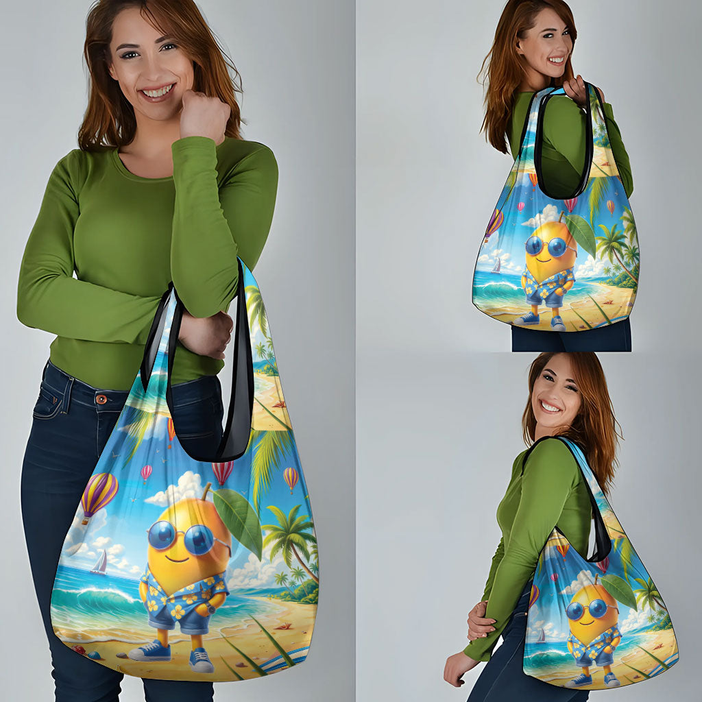 Funny Hawaii Mango Grocery Bag Tropical Summer Beach Mascot Vacation LT19 - Polynesian Pride