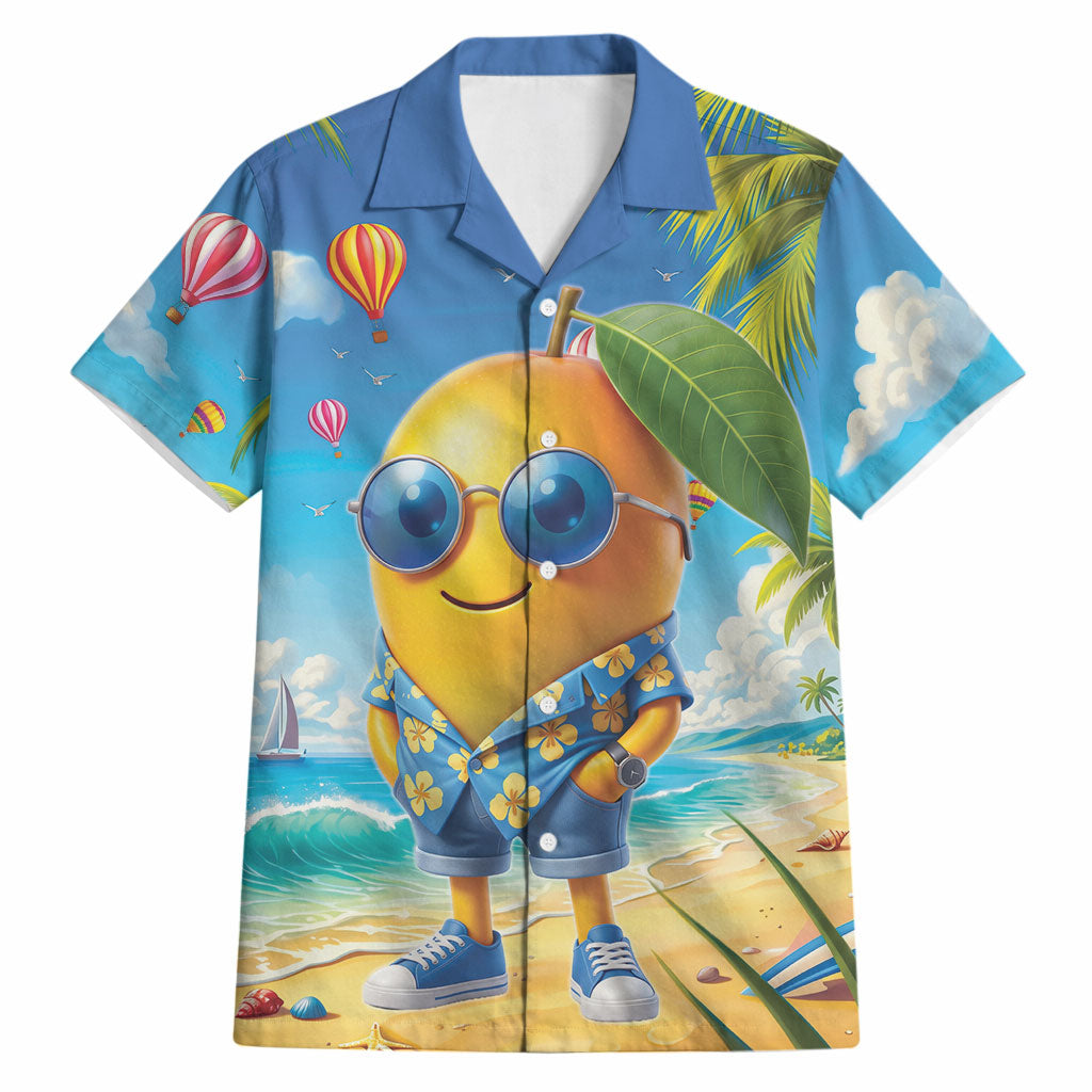 Funny Hawaii Mango Hawaiian Shirt Tropical Summer Beach Mascot Vacation LT19 Blue - Polynesian Pride