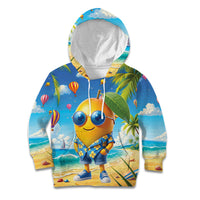 Funny Hawaii Mango Kid Hoodie Tropical Summer Beach Mascot Vacation LT19 Hoodie Blue - Polynesian Pride