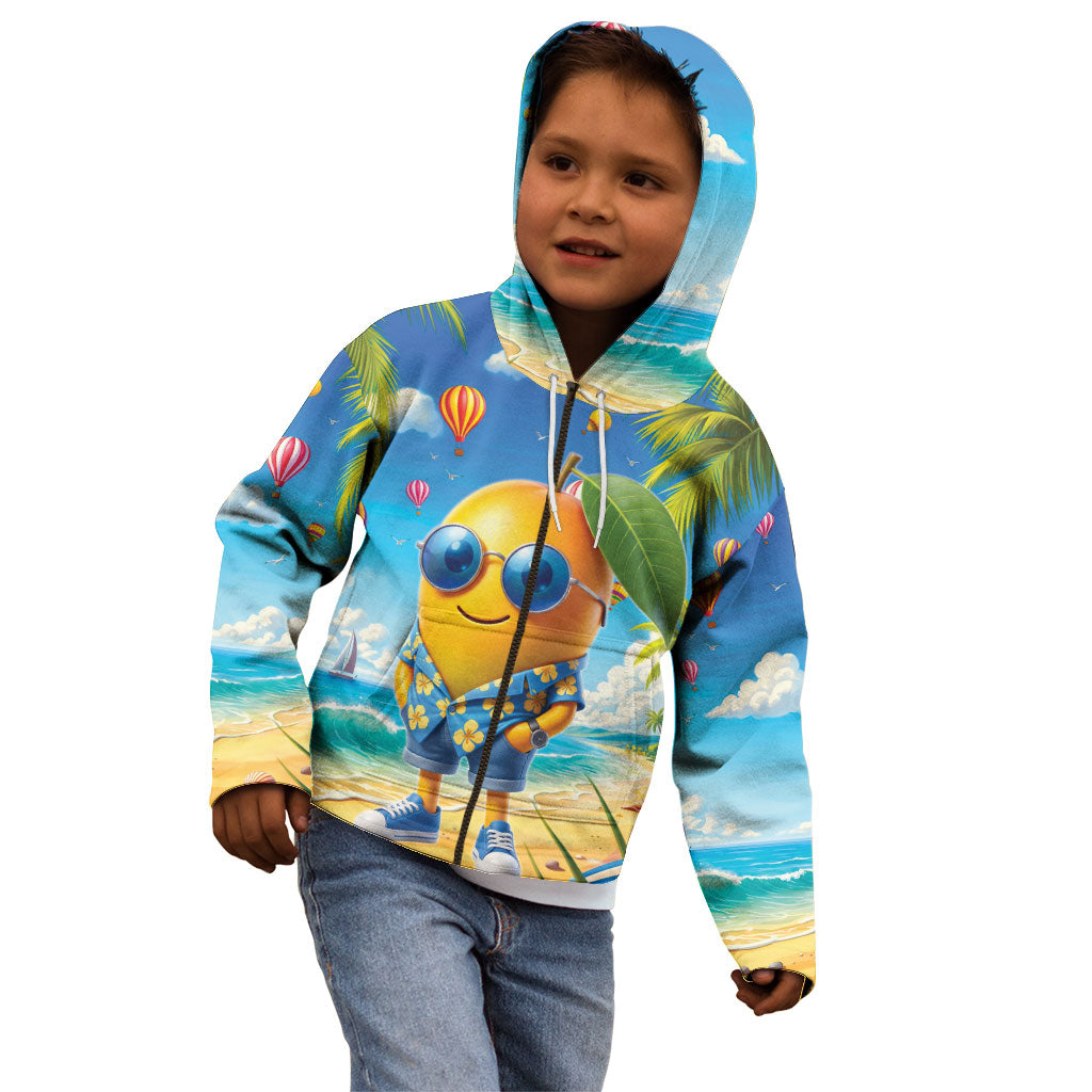 Funny Hawaii Mango Kid Hoodie Tropical Summer Beach Mascot Vacation LT19 - Polynesian Pride
