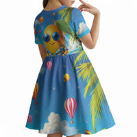 Funny Hawaii Mango Kid Short Sleeve Dress Tropical Summer Beach Mascot Vacation LT19 - Polynesian Pride