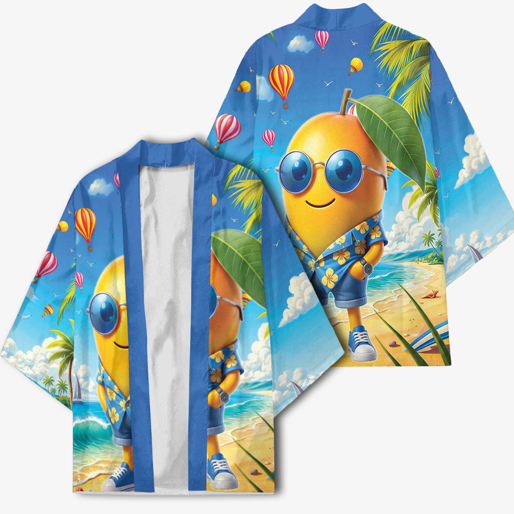 Funny Hawaii Mango Kimono Tropical Summer Beach Mascot Vacation LT19 - Polynesian Pride