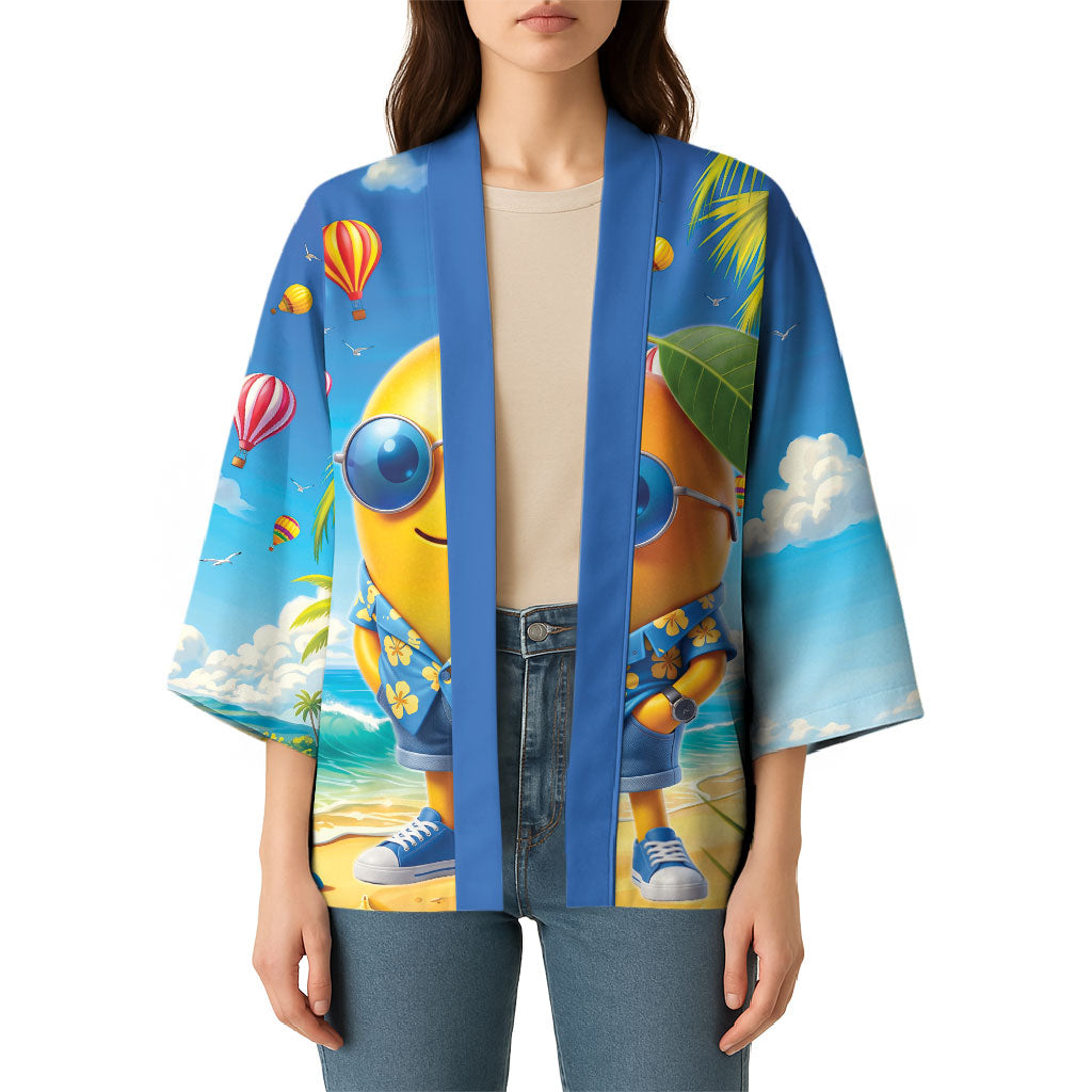Funny Hawaii Mango Kimono Tropical Summer Beach Mascot Vacation LT19 - Polynesian Pride