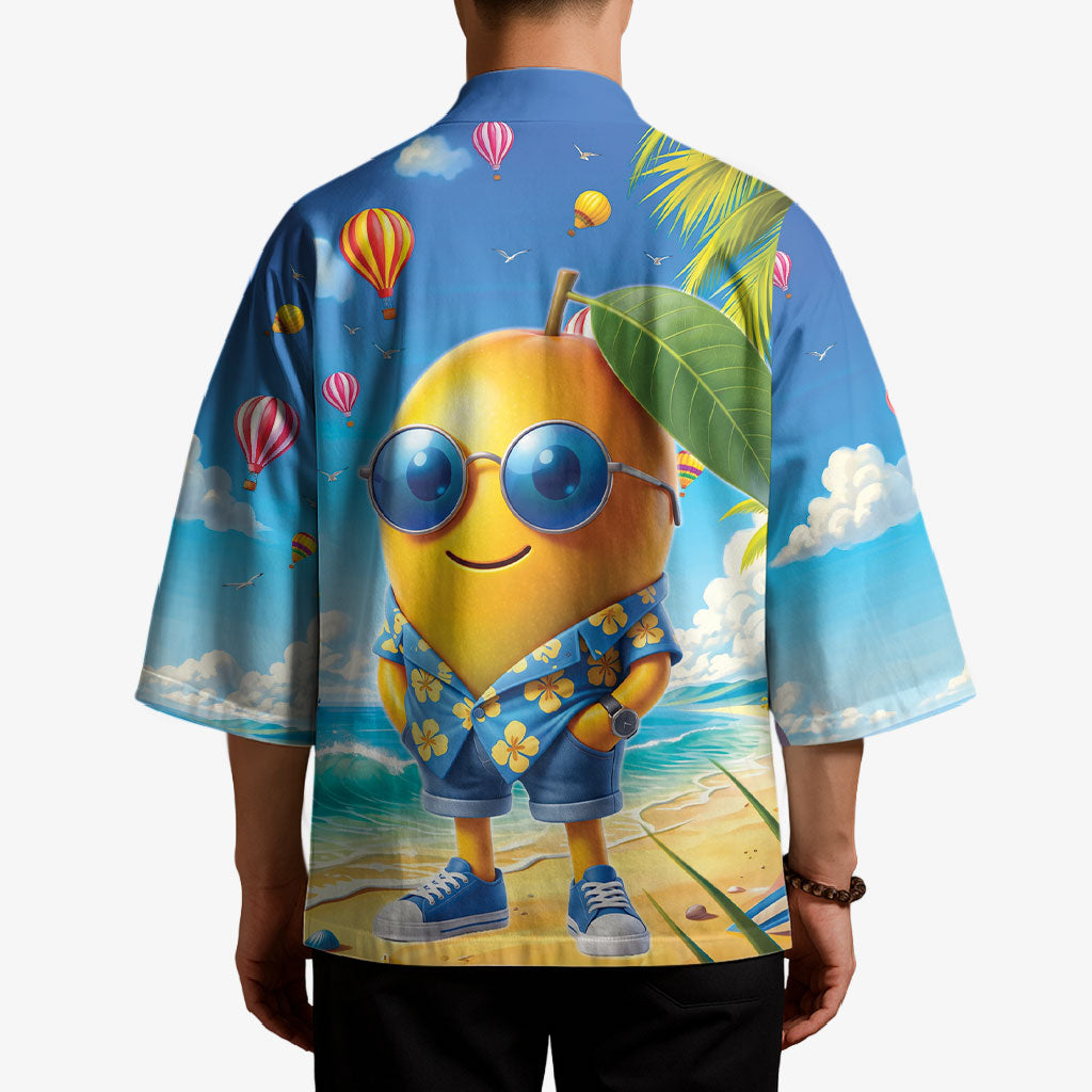 Funny Hawaii Mango Kimono Tropical Summer Beach Mascot Vacation LT19 - Polynesian Pride