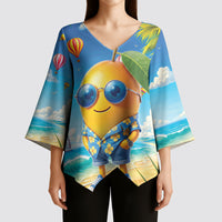 Funny Hawaii Mango Kimono Sleeve Blouse Tropical Summer Beach Mascot Vacation LT19 - Polynesian Pride