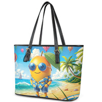 Funny Hawaii Mango Leather Tote Bag Tropical Summer Beach Mascot Vacation LT19 - Polynesian Pride