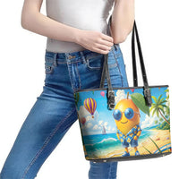 Funny Hawaii Mango Leather Tote Bag Tropical Summer Beach Mascot Vacation LT19 - Polynesian Pride