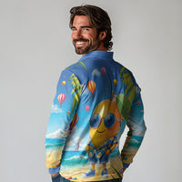 Funny Hawaii Mango Long Sleeve Polo Shirt Tropical Summer Beach Mascot Vacation LT19 - Polynesian Pride