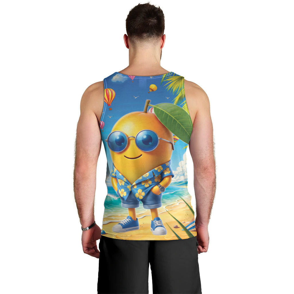 Funny Hawaii Mango Men Tank Top Tropical Summer Beach Mascot Vacation LT19 - Polynesian Pride