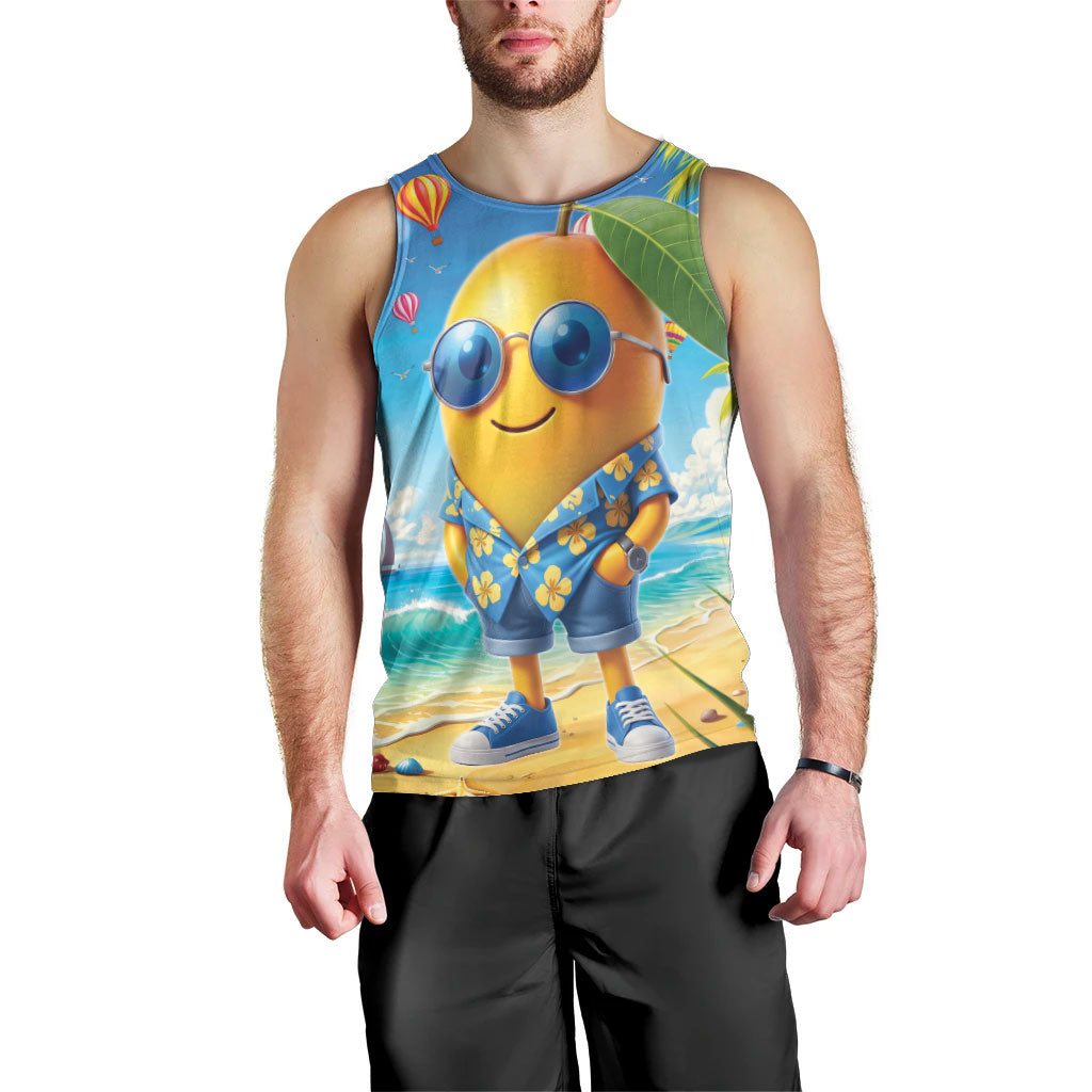 Funny Hawaii Mango Men Tank Top Tropical Summer Beach Mascot Vacation LT19 - Polynesian Pride