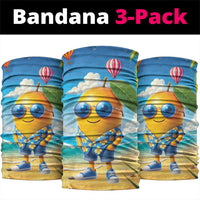 Funny Hawaii Mango Neck Gaiter Tropical Summer Beach Mascot Vacation LT19 package One Size: 25*50cm Blue - Polynesian Pride