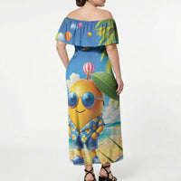 Funny Hawaii Mango Off Shoulder Maxi Dress Tropical Summer Beach Mascot Vacation LT19 - Polynesian Pride