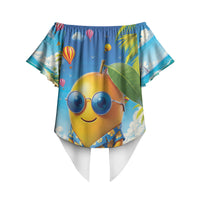 Funny Hawaii Mango Off Shoulder Wrap Waist Top Tropical Summer Beach Mascot Vacation LT19 - Polynesian Pride