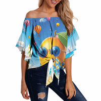 Funny Hawaii Mango Off Shoulder Wrap Waist Top Tropical Summer Beach Mascot Vacation LT19 - Polynesian Pride