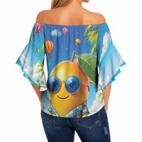 Funny Hawaii Mango Off Shoulder Wrap Waist Top Tropical Summer Beach Mascot Vacation LT19 - Polynesian Pride
