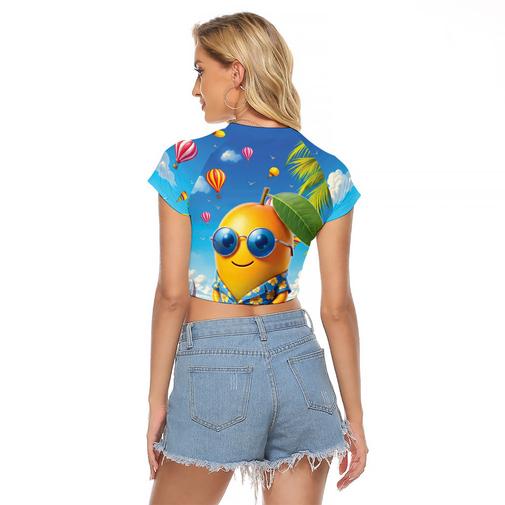 Funny Hawaii Mango Raglan Cropped T Shirt Tropical Summer Beach Mascot Vacation LT19 - Polynesian Pride