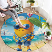 Funny Hawaii Mango Round Carpet Tropical Summer Beach Mascot Vacation LT19 - Polynesian Pride