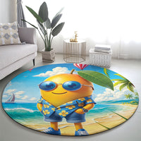 Funny Hawaii Mango Round Carpet Tropical Summer Beach Mascot Vacation LT19 - Polynesian Pride