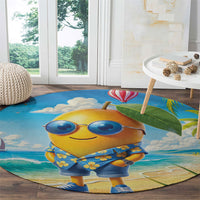 Funny Hawaii Mango Round Carpet Tropical Summer Beach Mascot Vacation LT19 - Polynesian Pride