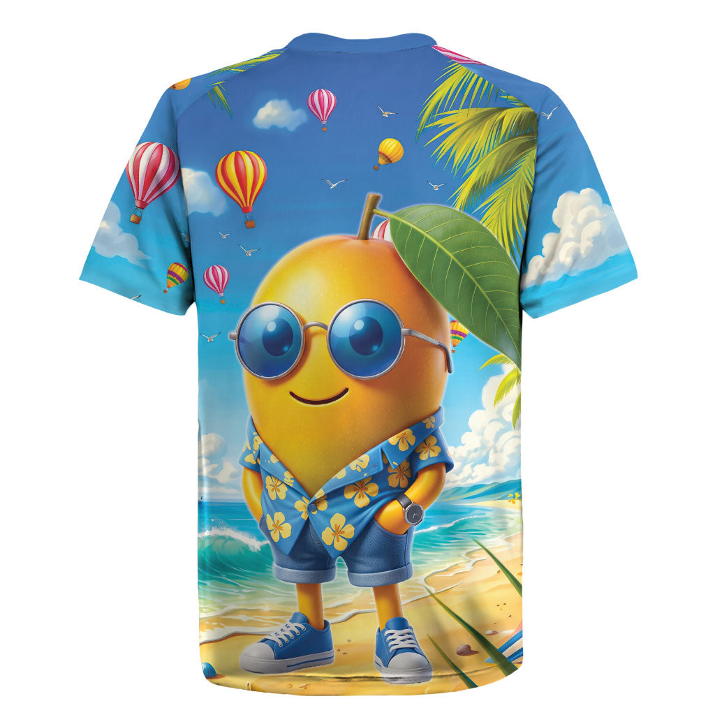 Funny Hawaii Mango Rugby Jersey Tropical Summer Beach Mascot Vacation LT19 - Polynesian Pride