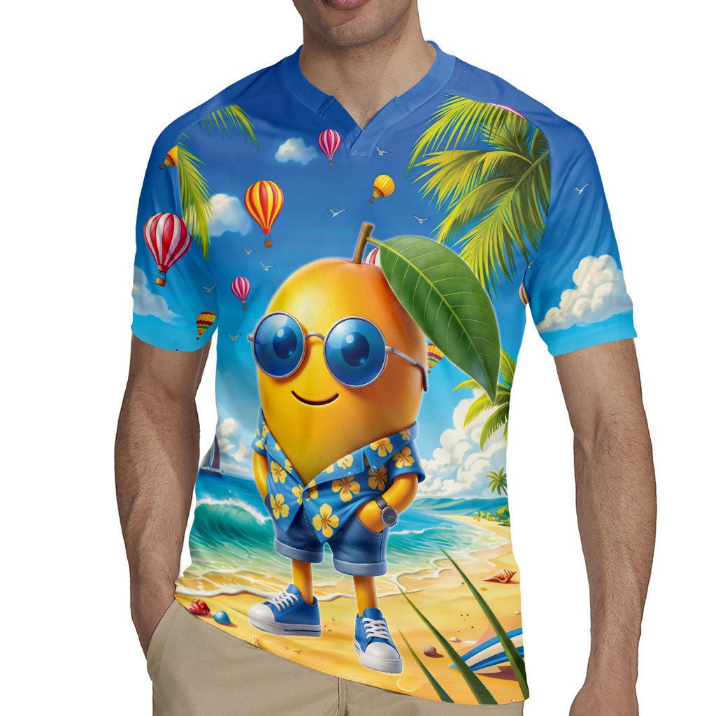 Funny Hawaii Mango Rugby Jersey Tropical Summer Beach Mascot Vacation LT19 - Polynesian Pride