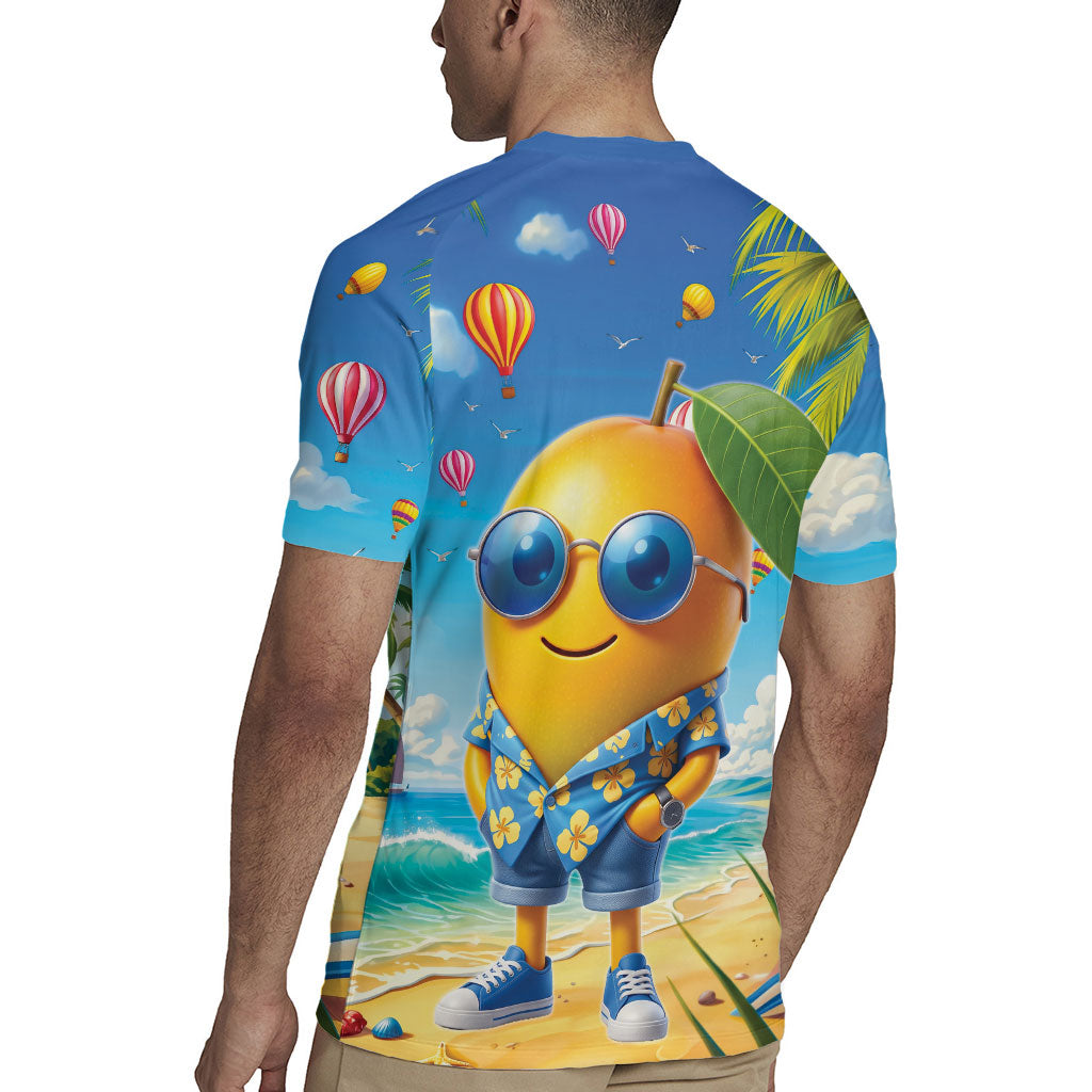 Funny Hawaii Mango Rugby Jersey Tropical Summer Beach Mascot Vacation LT19 - Polynesian Pride
