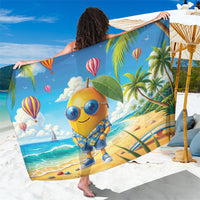 Funny Hawaii Mango Sarong Tropical Summer Beach Mascot Vacation LT19 One Size 44 x 66 inches Blue - Polynesian Pride