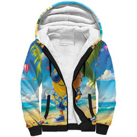Funny Hawaii Mango Sherpa Hoodie Tropical Summer Beach Mascot Vacation LT19 Unisex Blue - Polynesian Pride