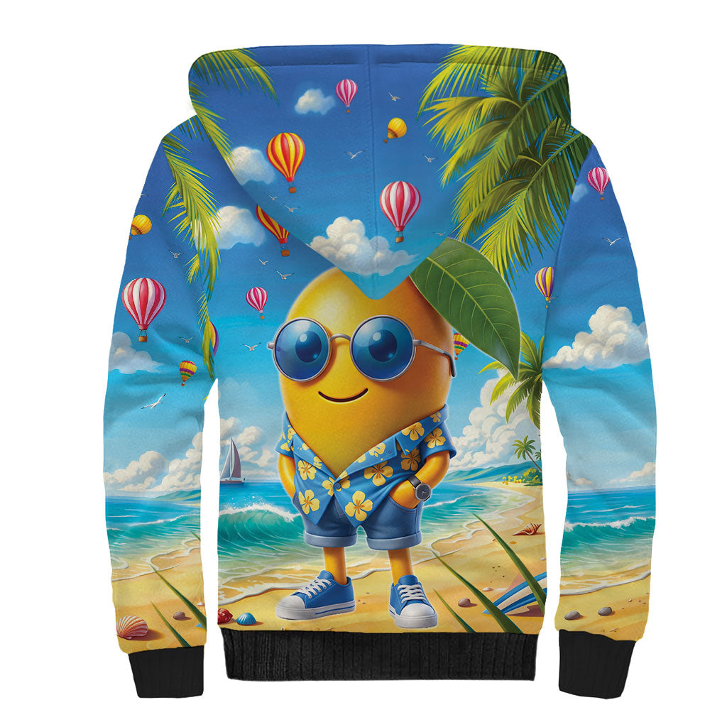 Funny Hawaii Mango Sherpa Hoodie Tropical Summer Beach Mascot Vacation LT19 - Polynesian Pride