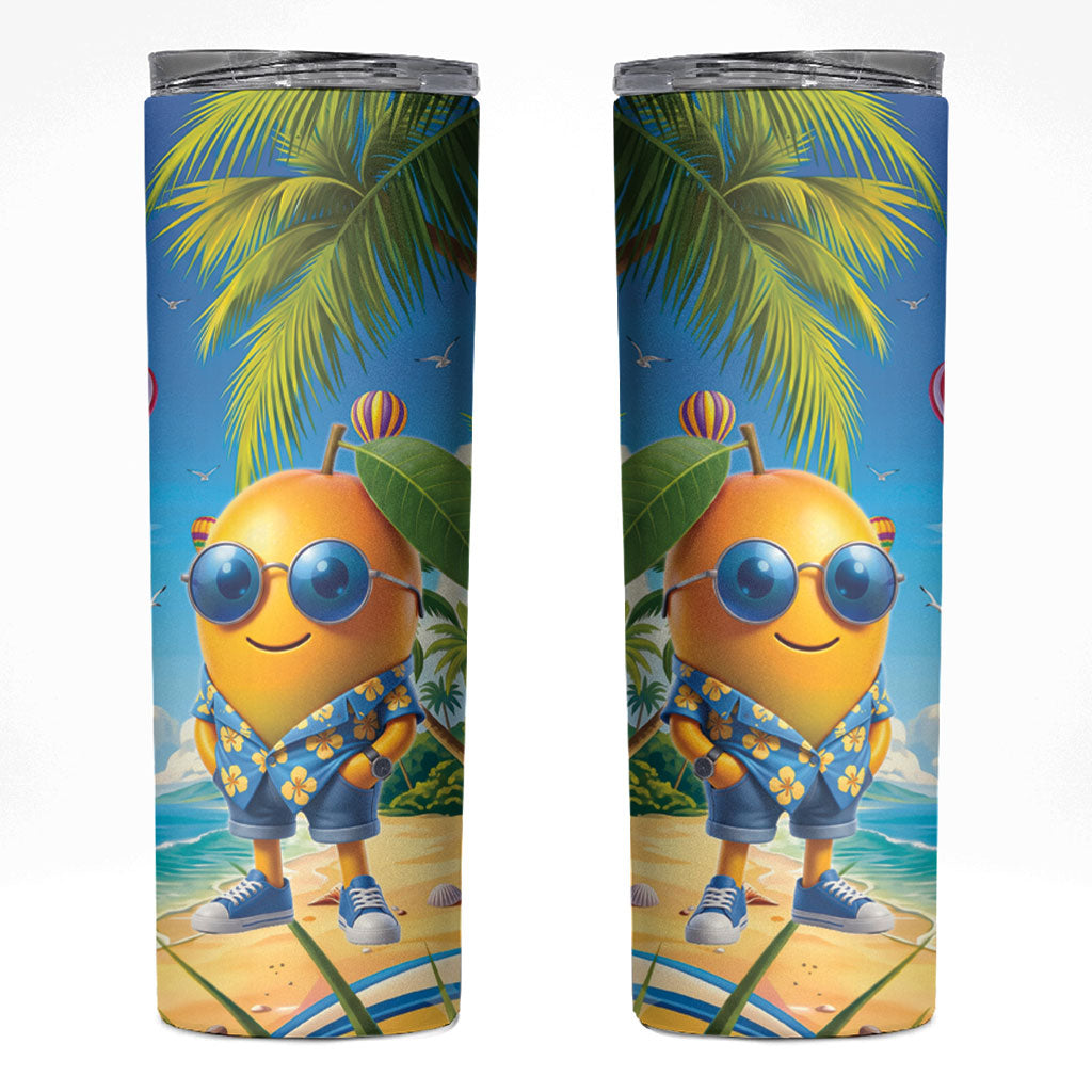 Funny Hawaii Mango Skinny Tumbler Tropical Summer Beach Mascot Vacation LT19 Blue - Polynesian Pride