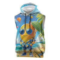 Funny Hawaii Mango Sleeveless Hoodie Tropical Summer Beach Mascot Vacation LT19 Blue - Polynesian Pride