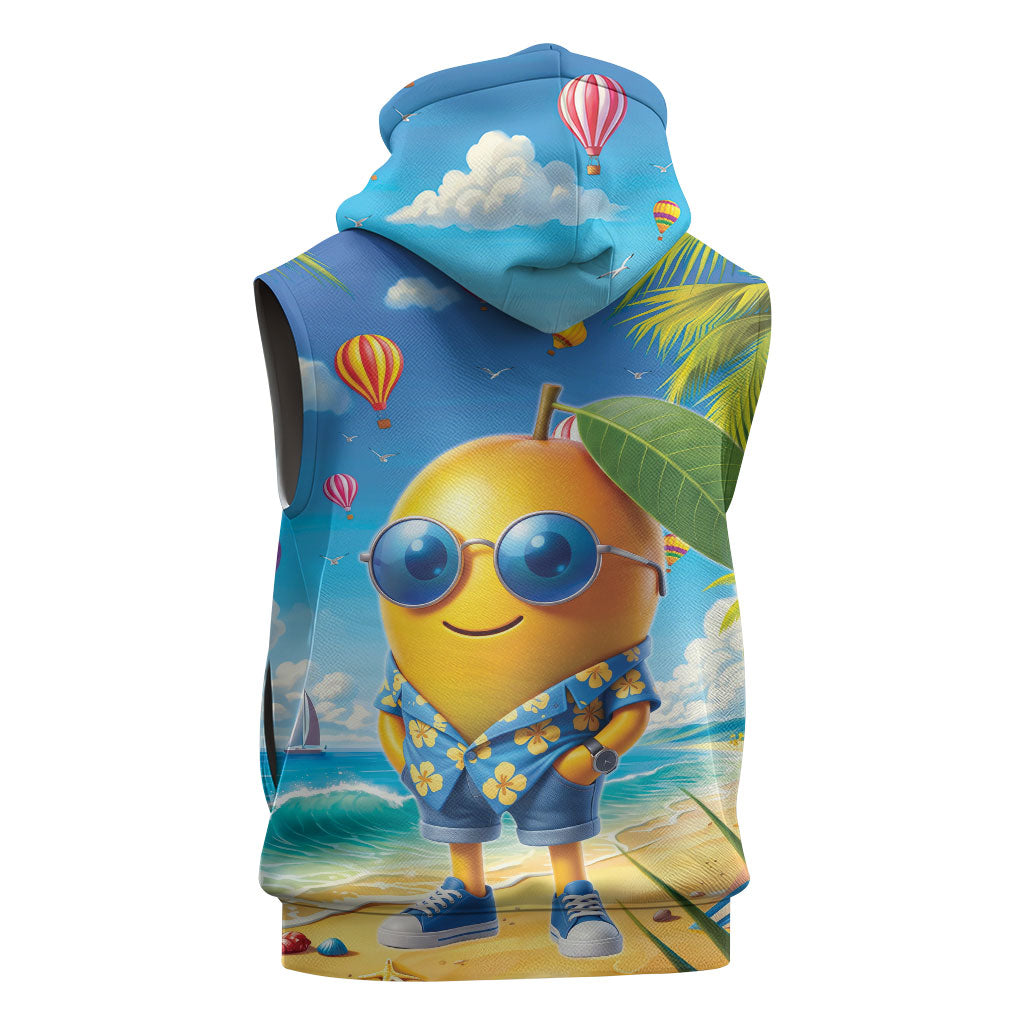 Funny Hawaii Mango Sleeveless Hoodie Tropical Summer Beach Mascot Vacation LT19 - Polynesian Pride