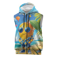 Funny Hawaii Mango Sleeveless Zip Hoodie Tropical Summer Beach Mascot Vacation LT19 Blue - Polynesian Pride