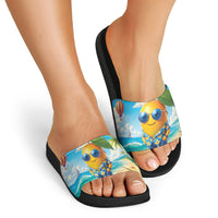 Funny Hawaii Mango Slide Sandals Tropical Summer Beach Mascot Vacation LT19 - Polynesian Pride