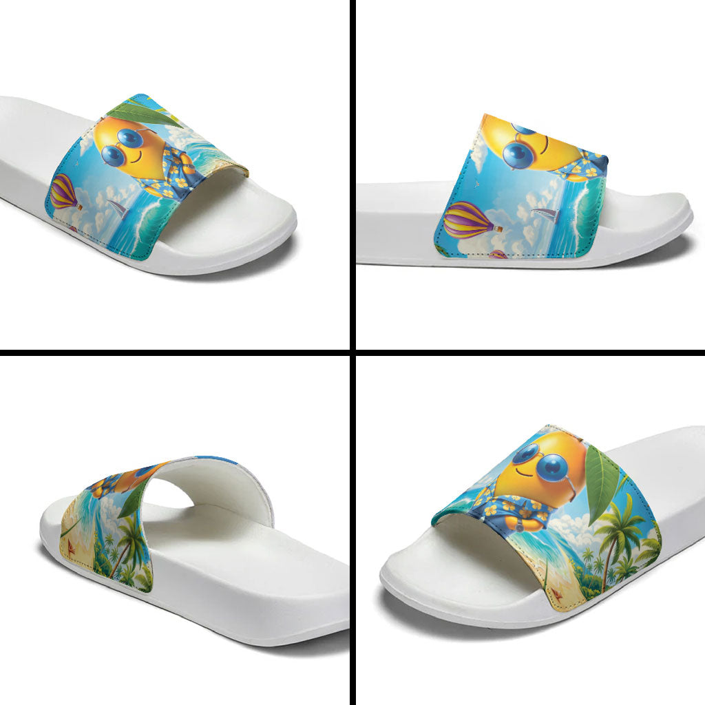 Funny Hawaii Mango Slide Sandals Tropical Summer Beach Mascot Vacation LT19 - Polynesian Pride