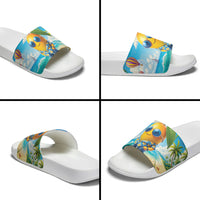 Funny Hawaii Mango Slide Sandals Tropical Summer Beach Mascot Vacation LT19 - Polynesian Pride