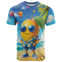 Funny Hawaii Mango T Shirt Tropical Summer Beach Mascot Vacation LT19 Blue - Polynesian Pride