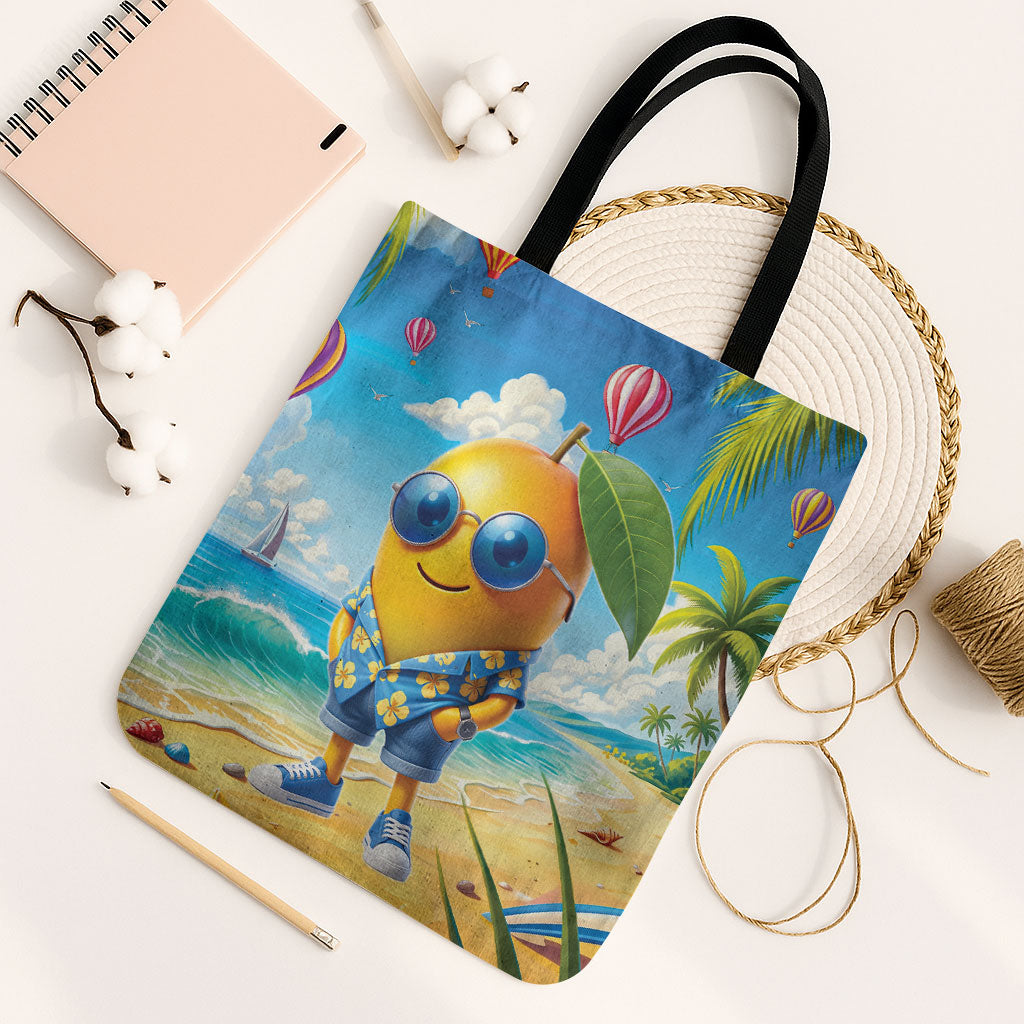 Funny Hawaii Mango Tote Bag Tropical Summer Beach Mascot Vacation LT19 Black Strap One Size Blue - Polynesian Pride
