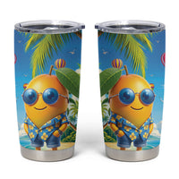Funny Hawaii Mango Tumbler Cup Tropical Summer Beach Mascot Vacation LT19 Blue - Polynesian Pride