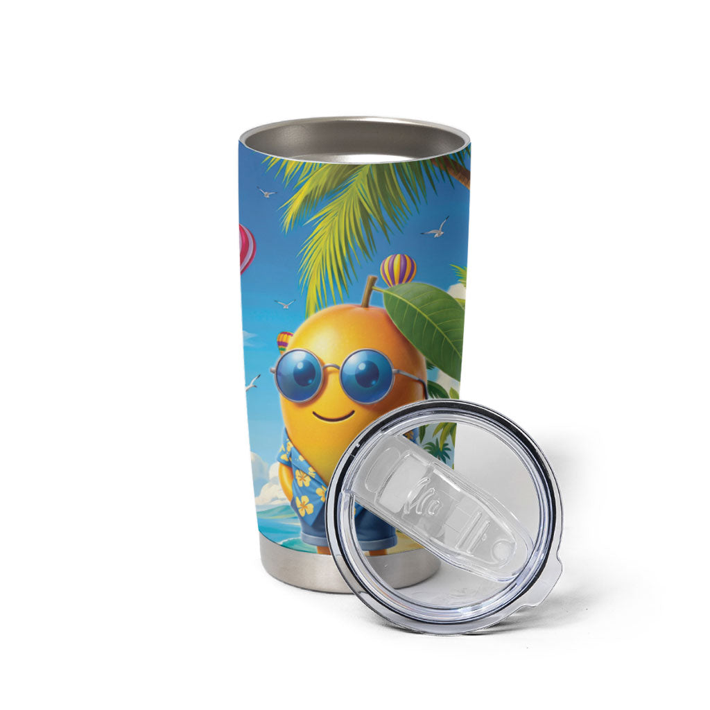Funny Hawaii Mango Tumbler Cup Tropical Summer Beach Mascot Vacation LT19 - Polynesian Pride