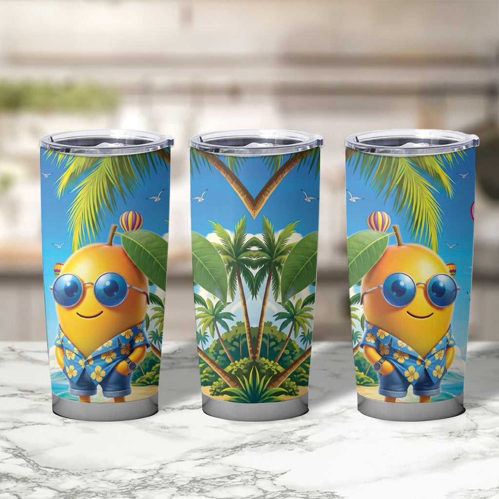 Funny Hawaii Mango Tumbler Cup Tropical Summer Beach Mascot Vacation LT19 - Polynesian Pride