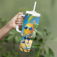 Funny Hawaii Mango Tumbler With Handle Tropical Summer Beach Mascot Vacation LT19 - Polynesian Pride