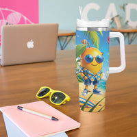 Funny Hawaii Mango Tumbler With Handle Tropical Summer Beach Mascot Vacation LT19 - Polynesian Pride
