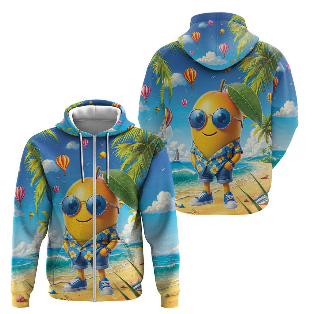 Funny Hawaii Mango Zip Hoodie Tropical Summer Beach Mascot Vacation LT19 - Polynesian Pride