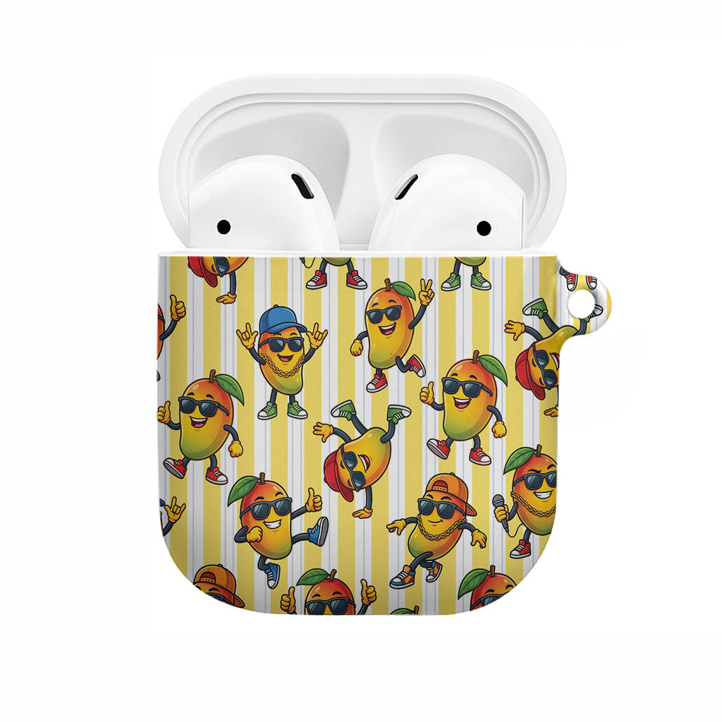 Funny Hawaii Mango Hip Hop Cartoon AirPods Case Summer Beach Party LT19 Yellow - Polynesian Pride