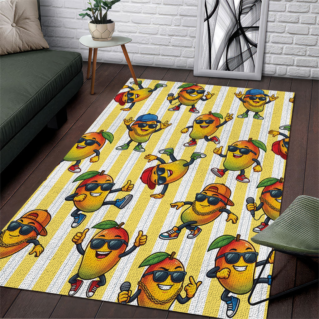 Funny Hawaii Mango Hip Hop Cartoon Area Rug Summer Beach Party LT19 Yellow - Polynesian Pride