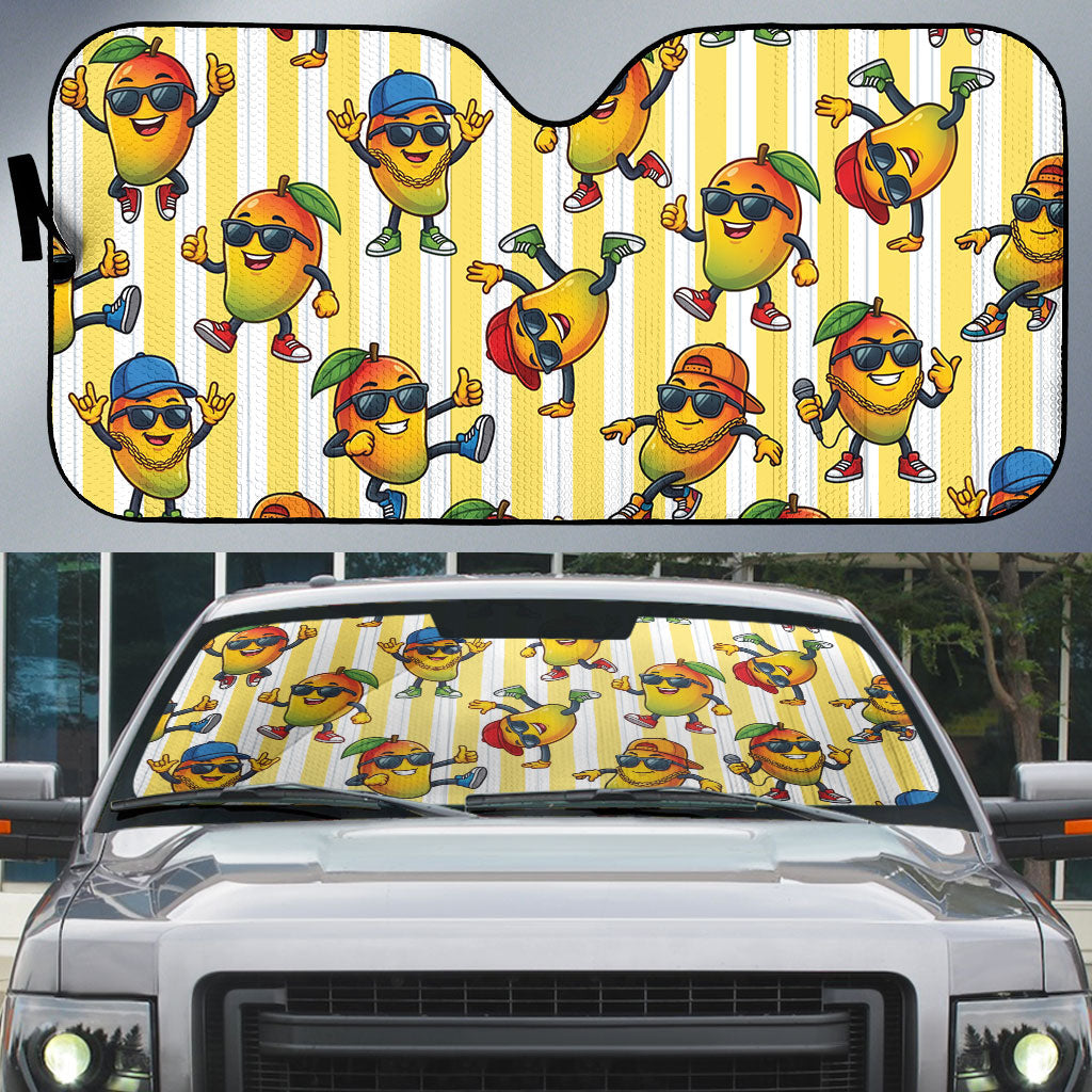 Funny Hawaii Mango Hip Hop Cartoon Auto Sun Shade Summer Beach Party LT19 Yellow - Polynesian Pride