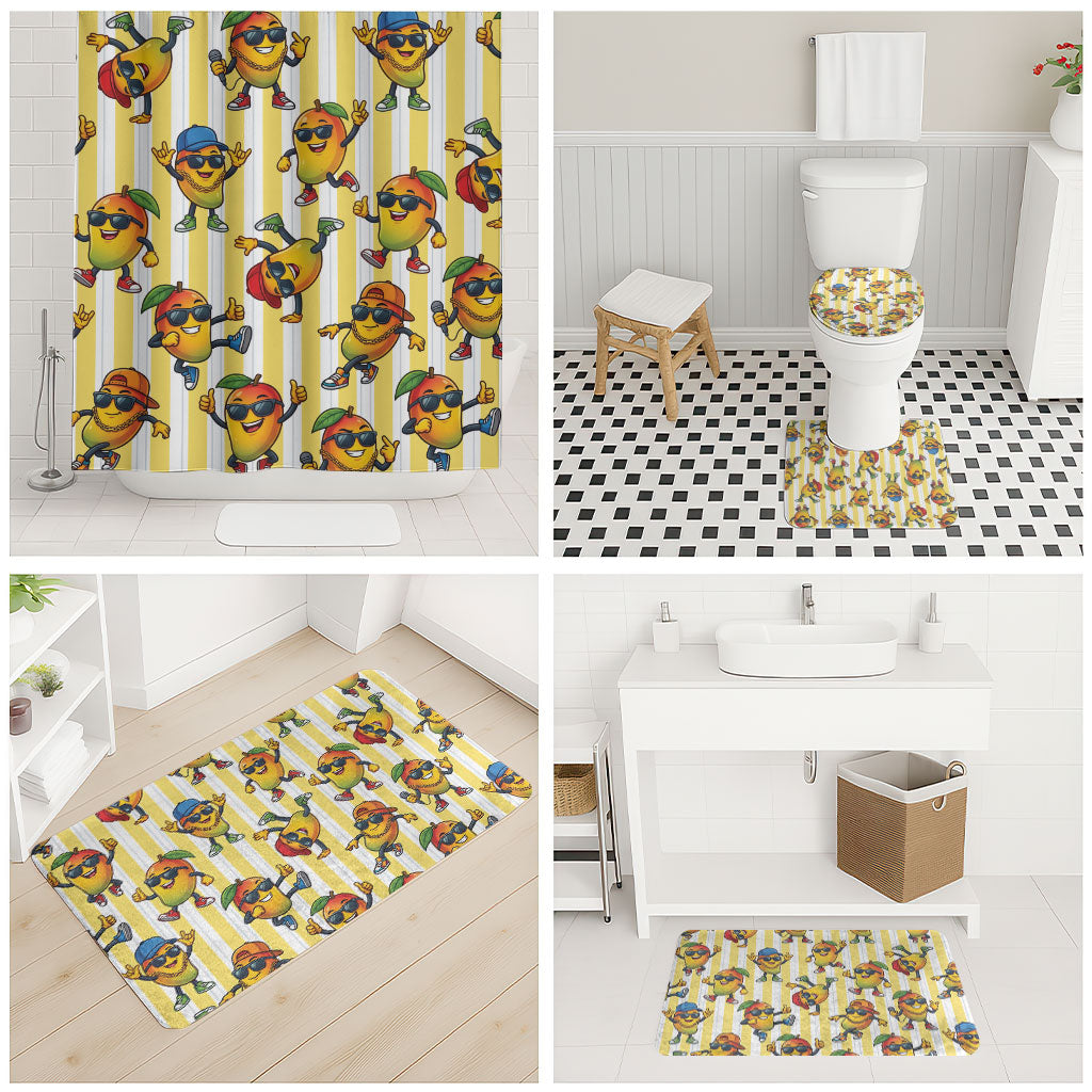 Funny Hawaii Mango Hip Hop Cartoon Bathroom Set Summer Beach Party LT19 - Polynesian Pride