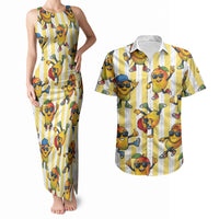 Funny Hawaii Mango Hip Hop Cartoon Couples Matching Tank Maxi Dress and Hawaiian Shirt Summer Beach Party LT19 Yellow - Polynesian Pride