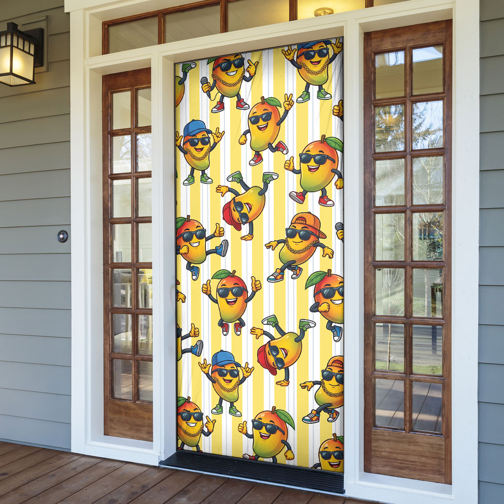 Funny Hawaii Mango Hip Hop Cartoon Door Cover Summer Beach Party LT19 - Polynesian Pride